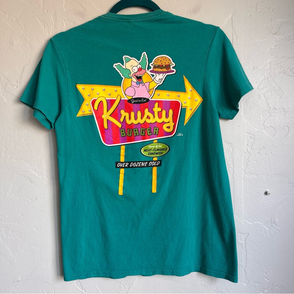 The Simpsons‎ Official Krusty Burger Teal Short Sleeve Tee Adult Small EUC